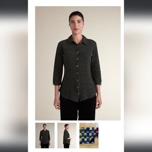 Cut Loose Char Double Cloth 3/4 Sleeve Shirt/ Cognac color